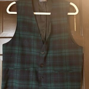 Pendleton Black Lined Wool Vest with Blue & Gold Label